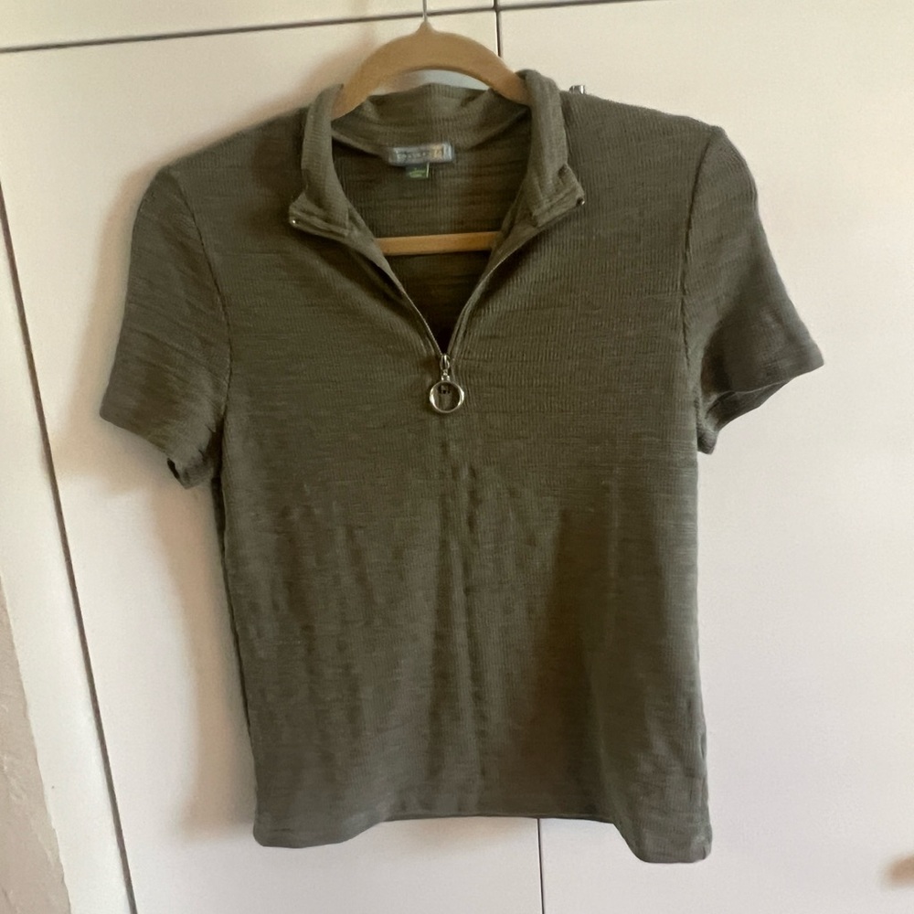 Olive color blouse size Large, Juniors. Fits like a small